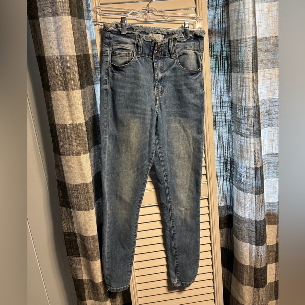 Nature Denim Fringe Top Jeans size 5 Waist 26